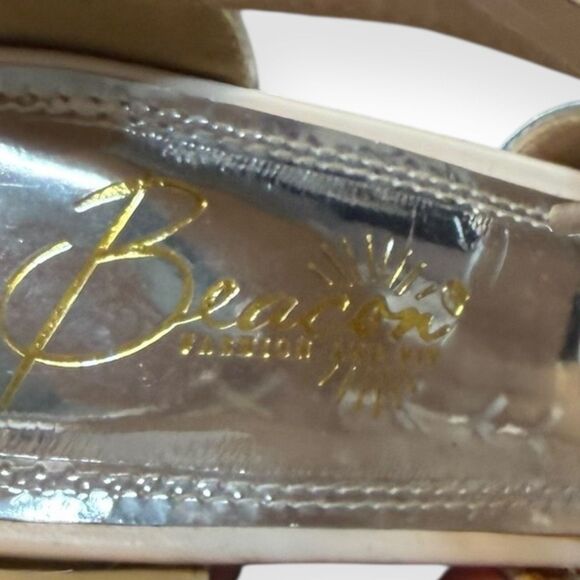 BEACON Women’s Beige Lace-Up Cutout Studded Heels Size 9M - Picture 6 of 9
